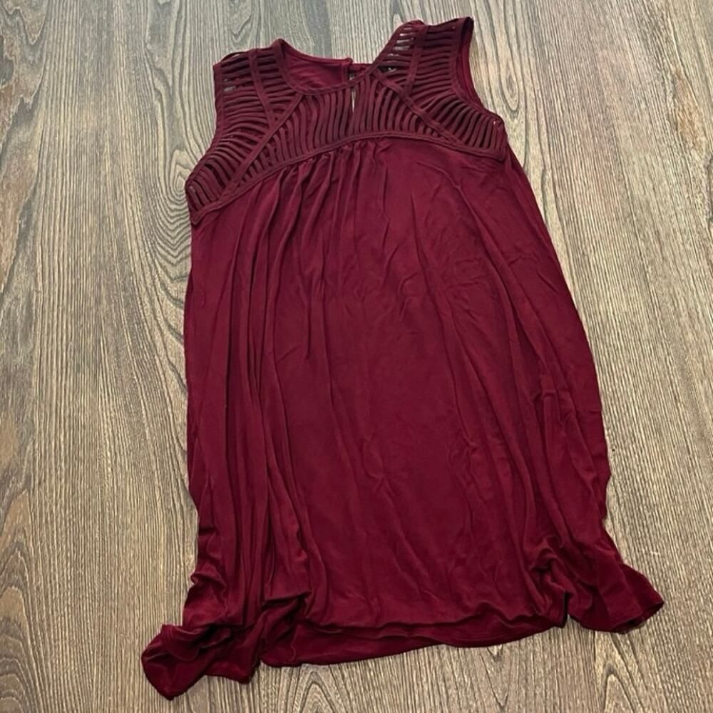 Espresso Womens Sleeveless Dress Cutout Crew Neck Keyhole Back Burgundy Size S